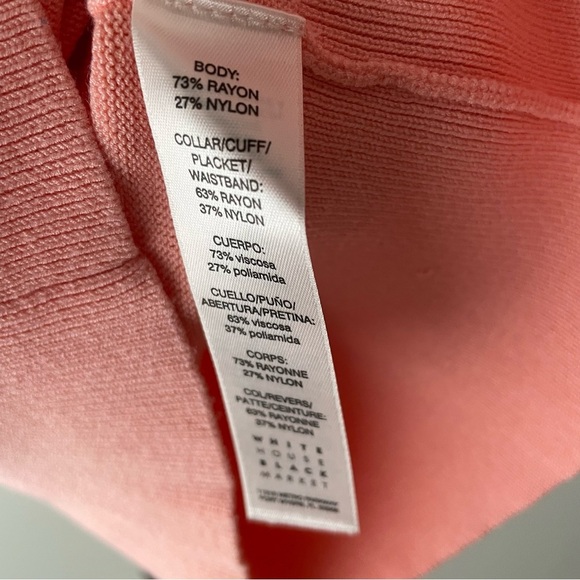 WHBM Peach Pink Short Knit Button Down Sweater Size Small - Picture 3 of 6